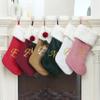 Pxniy 19.5 inches Personalized Velvet Christmas Stocking,Initials Embroidered Letter Christmas Stocking with pom poms, for Fireplace Hanging Decor and Xmas Gift(Pink C) view 2
