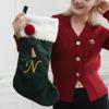 Pxniy 19.5 inches Personalized Velvet Christmas Stocking,Initials Embroidered Letter Christmas Stocking with pom poms, for Fireplace Hanging Decor and Xmas Gift(Green D) view 4
