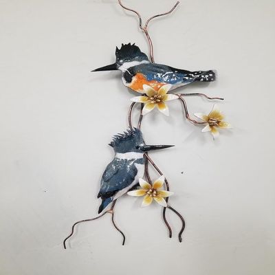 Bovano - Wall Sculpture - Male & Female Kingfisher