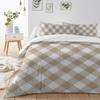 ALAGEO Khaki Buffalo Check Plaid Duvet Cover Sets Farmhouse Style Bedding Sets 3 Pcs Soft Comforter Cover Set Including 1 Quilt Cover 2 Pillow Cases, Queen Size Comforter Cover Set, LXM08714 view 3