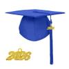 Matte Royal Blue Graduation Cap with 2026 Year Charm Adult Unisex view 2