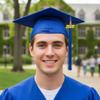 Matte Royal Blue Graduation Cap with 2026 Year Charm Adult Unisex view 3