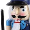 Ciieeo Policeman Nutcracker, Blue Patriotic Nutcracker Figurine Wooden Nutcrackers Christmas Decoration Figures for Tabletop Display 38CM view 3