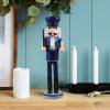 Ciieeo Policeman Nutcracker, Blue Patriotic Nutcracker Figurine Wooden Nutcrackers Christmas Decoration Figures for Tabletop Display 38CM view 4