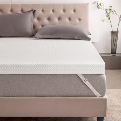 AMICLIBER 3 Inch Plush Queen Gel Memory Foam Mattress Topper, Cooling Bed Topper with Removable Cover, Soft & Pain Relief & Breathable, CertiPUR-US & Oeko-Tex Certified
