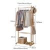 Coat Rack Coat Rack Stand Shoe Bench - Wooden Hall Tree with Storage Shelf and 6 Hooks - Free Standing Coat Rack for Hallway Entryway of Living Room, Bedroom & Office,Black-60cm view 2
