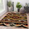 Boho Tribal Design Carpets 2'x3' - Morocco Collection Area Rug Southwest Native Style Carpets Non-Slip Machine Washable Kitchen Rug view 3