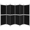 6-Panel Room Divider Black,Privacy Screens,Office Dividers,Temporary Room Separator,Portable Wall Partition,Cloakroom Divider,Foldable,for Bedrooms,Living Rooms,Indoor, 118.1"x70.9" Fabric view 4