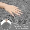LOCHAS Bathroom Rugs Sets 2 Piece, Soft Non Slip Bath Mat Set, 20''x20'' U-Shaped Toilet Rug and 34''x21'' Light Grey Bath Rugs, Washable Absorbent Chenille Toilet Rug Set for Bathroom, Shower, Sink view 3