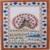 15 x 30 Inches Rectangle White Marble Wall Highligter Peaocok Pattern Inlay Work Coffee Table Top for Office and Hotel view 2