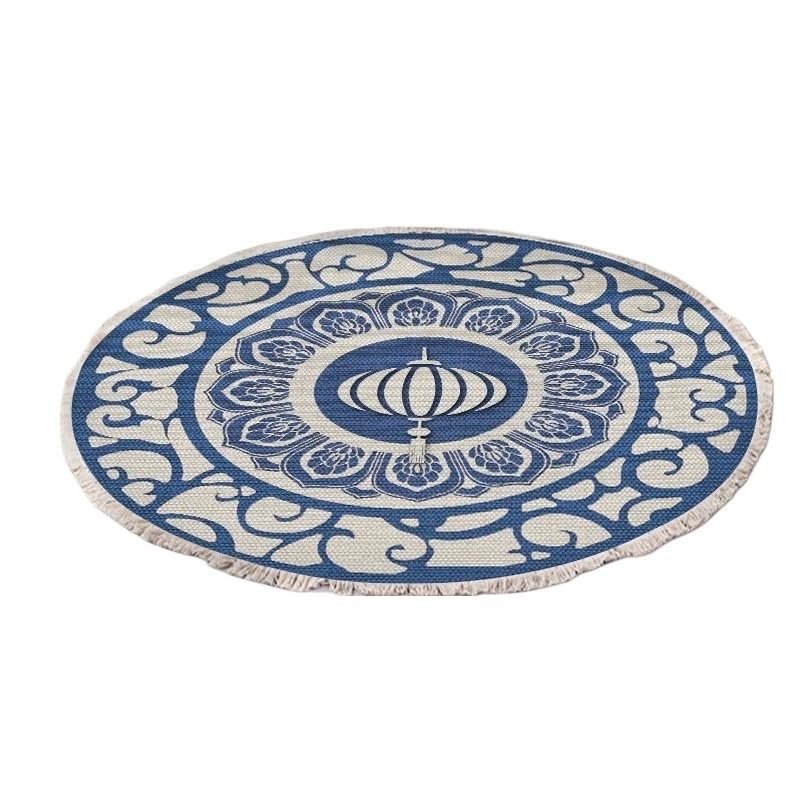 120 * 120 cm European Ethnic Style Home Bedroom, Living Room, Study, Entrance mat, Computer Chair mat, Circular Carpet(Y-H14,Diameter 90cm)