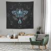 HZOHNAGO Moth Tapestry Moon Blue Wings Leaves Botanical Vintage Aesthetic Pattern Printed Tapestry Wall Hanging for Bedroom Living Room Dorm 60" W x 60" H view 2