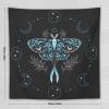 HZOHNAGO Moth Tapestry Moon Blue Wings Leaves Botanical Vintage Aesthetic Pattern Printed Tapestry Wall Hanging for Bedroom Living Room Dorm 60" W x 60" H view 4