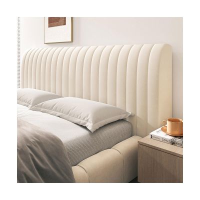 Bed Headboard Cover for Full Queen Cal King Size, Bed Headboard Slipcover Thicken Dustproof Headboard Padding Protector Cover, 360 All-Around Wrapping Thickly Padded PP Cotton Material(Off white,King