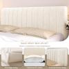 Bed Headboard Cover for Full Queen Cal King Size, Bed Headboard Slipcover Thicken Dustproof Headboard Padding Protector Cover, 360 All-Around Wrapping Thickly Padded PP Cotton Material(Off white,King view 2