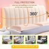 Bed Headboard Cover for Full Queen Cal King Size, Bed Headboard Slipcover Thicken Dustproof Headboard Padding Protector Cover, 360 All-Around Wrapping Thickly Padded PP Cotton Material(Off white,King view 4