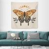 HZOHNAGO Moth Tapestry Mid Century Boho Moon Purple Green Leaves Moth Pattern Printed Tapestry Wall Hanging for Bedroom Living Room Dorm 60" W x 60" H view 1