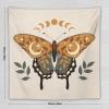 HZOHNAGO Moth Tapestry Mid Century Boho Moon Purple Green Leaves Moth Pattern Printed Tapestry Wall Hanging for Bedroom Living Room Dorm 60" W x 60" H view 4