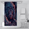 Abstract Lion Animal Shower Curtain for Bathroom Dark Blue Wet Room Shower Curtains Quick Dry Bath Curtain Set with Hooks W66xL66in view 2