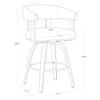CHITA Swivel Counter Height Barstools Set of 2, FSC Certified Polyester Upholstered Bar Stools with Back and Armrest for Kitchen Island Home Bar, 27" Seat Height, Cream with Walnut Frame view 3