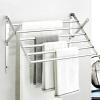 Stainless Steel Drying Racks Wall Mounted Folding Coat Hanger Dryer Hanging Rod Adjustable Angle Towel Shelf for Laundry Bathroom Bedroom Hanging Clothes view 1