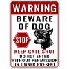 snowsun Warning Metal Signs Beware of Dog Stop Keep Gate Shut Boxer Dog Tin Sign Aluminum Sign for Home Garden Yard Street Wall Decor 812 Inches view 1