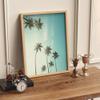 SIGNLEADER Framed Wall Art Print Ground View of Tropical Beach Palm Trees Nature Modern Illustration Decorative Country/Farmhouse Rustic Cozy Zen for Living Room, Bedroom, Office - 8"x10" Natural view 2