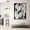 Picasso Artwork Metal Wall Art, Pablo Picasso Faces Metal Wall Decor, Abstract Wall Art, Abstract Faces Metal Wall Art, Minimalist Wall Art, Living Room Wall Decor (Silver, 18"x24"|45x60cm) view 2