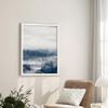 SIGNLEADER Framed Wall Art Print Misty Cloud Blue Mountain Range Valley Nature Illustration Decorative Country/Farmhouse Rustic Cozy Zen for Living Room, Bedroom, Office - 11"x14" White view 3