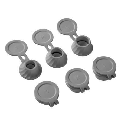 Bottle Emptying Caps Kit, 6 Adapters Transfer Connector, 3 Sizes Inverted Caps Flipping Bottle Set, Get Every Drop Out Of Lotions, Shampoos, Kitchen Condiments, Beauty Kitchen Supplies, Gray