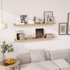 FLYJOE Picture Ledge Shelf | 48 Inch Floating Shelves Set of 2 | Natural Wood Wall Shelves with Lip | Wooden Picture Shelf for Wall with Ledge | Photo Ledges view 2