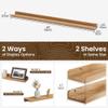 FLYJOE Picture Ledge Shelf | 48 Inch Floating Shelves Set of 2 | Natural Wood Wall Shelves with Lip | Wooden Picture Shelf for Wall with Ledge | Photo Ledges view 3