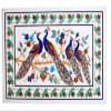 24 x 36 Inches Nature Pattern Inlay Work Coffee Table Top Rectangle Shape White Marble Back Splash for Meeting Room Decor view 2