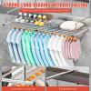 Extendable Balcony Drying Rack, Stainless Steel Telescopic Folding Hanging Drying Rack, Wall-Mounted Clothes Airer Hanging Drying Rack for Indoor and Outdoor Railing view 4
