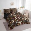 Feelyou Mushroom Decor Comforter Set with Sheets 7 Piece for Girls Boys Kids Queen Kawaii Fungus Bed in a Bag Room Decorative Botanical Leaf Print Bedding Set Wild Mushroom Stuff Bed Set,No Conforter view 2