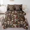 Feelyou Mushroom Decor Comforter Set with Sheets 7 Piece for Girls Boys Kids Queen Kawaii Fungus Bed in a Bag Room Decorative Botanical Leaf Print Bedding Set Wild Mushroom Stuff Bed Set,No Conforter view 3