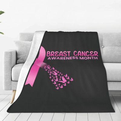 Breast Cancer Awareness Month Blanket Soft Lightweight Throw for Bedding Room Travel Office Decor 40"x30"