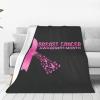 Breast Cancer Awareness Month Blanket Soft Lightweight Throw for Bedding Room Travel Office Decor 40"x30" view 1