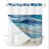 Abstract Blue No Hooks Shower Curtain and Liner Set,Hotel Style Fabric Bathroom Shower Curtains Modern Gradient Waves Summer Watercolor Waterproof Polyester See Through Bath Bathtub Curtain,60"x72" view 1