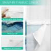 Abstract Blue No Hooks Shower Curtain and Liner Set,Hotel Style Fabric Bathroom Shower Curtains Modern Gradient Waves Summer Watercolor Waterproof Polyester See Through Bath Bathtub Curtain,60"x72" view 4