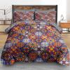 Pamnest Comforter Set Full Size, Mexican Talavera Ceramic 7 Pcs Bedding for Kids and Adults, Italian Spanish Bed Sheet Sets with Fitted Sheet 2 Pillowcases & 2 Shams for Bedroom Bed Decor view 3