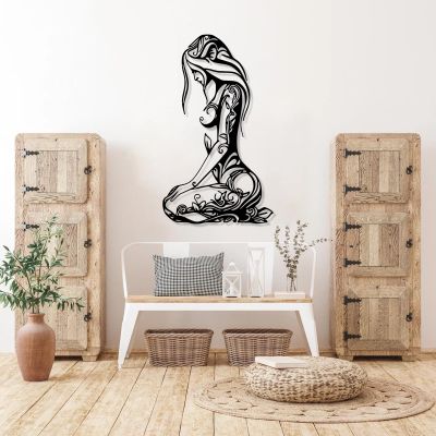 OZF Woman Body Metal Wall Art, Metal Abstract Woman Silhouette Wall Decor, Modern Female Line Hanging Art for Living Room Bedroom