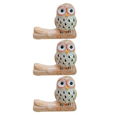 HKNNSDEED Chopsticks Rest Rack, Chopsticks Stand, 3pcs Ceramic Chopsticks Holder Chopstick Pillow owl Chopsticks Rest Holder Japanese Chopsticks Holder Chopstick Rest Ceramics