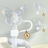 2Pcs Cute Laser Butterfly Straw Covers for Stanley 30&40 Oz Tumbler, Reusable Drinking Straw Caps view 2