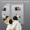 Mirror Cabinet Wall-Mounted Bathroom Mirror Cabinet Aluminum Storage Cabinet Mirror Medicine Cabinet Medicine Cabinets for Bathroom(B,70 * 48 * 12CM) view 3
