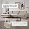 134 * 54" Oversized Corduroy Sectional Sofa,L Shaped Cloud Couch with USB Charging Port,Cup Holder,Deep Seat Sofa Bed with 50" Chaise,Comfy Indoor Furniture for Living Room,Khaki view 4