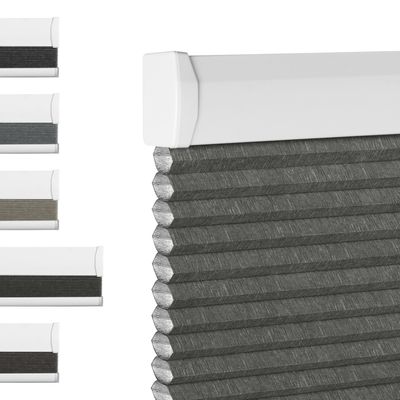 BERISSA,Cellular Window Shades,Blackout Honeycomb Blinds for Window,Jacquard Streaks Thermal Insulated Fabric,Cordless Pull Down Shades,Door Blinds,Office,Bedroom.(Grey.31.5" W x 56" H)