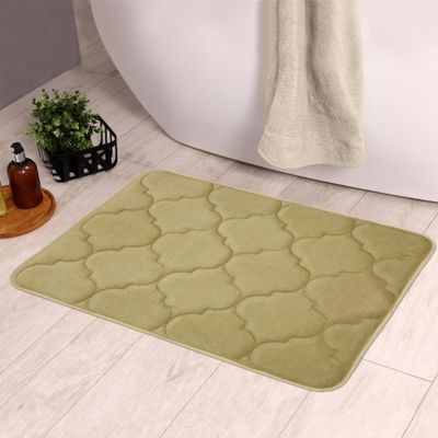 ACHIM Memory Foam Bathroom Rugs - 17 x 24 Inch (Madison Green) - Ultrasoft Non Slip Bath Mat for Bathroom Floor, Shower, Bedroom & Kitchen - Quick Dry Washable Memory Foam Bath Mat Shower Rug