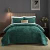 Liians Velvet Bedspread Quilt Bedding Sets,Luxury Elegant Ultra Soft Velvet Comforters Coverlet Blankets,Weave Stitching Pattern Cotton Quilted Bedspread for All Seasons,Turquoise,King Size view 1