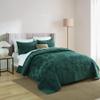 Liians Velvet Bedspread Quilt Bedding Sets,Luxury Elegant Ultra Soft Velvet Comforters Coverlet Blankets,Weave Stitching Pattern Cotton Quilted Bedspread for All Seasons,Turquoise,King Size view 2